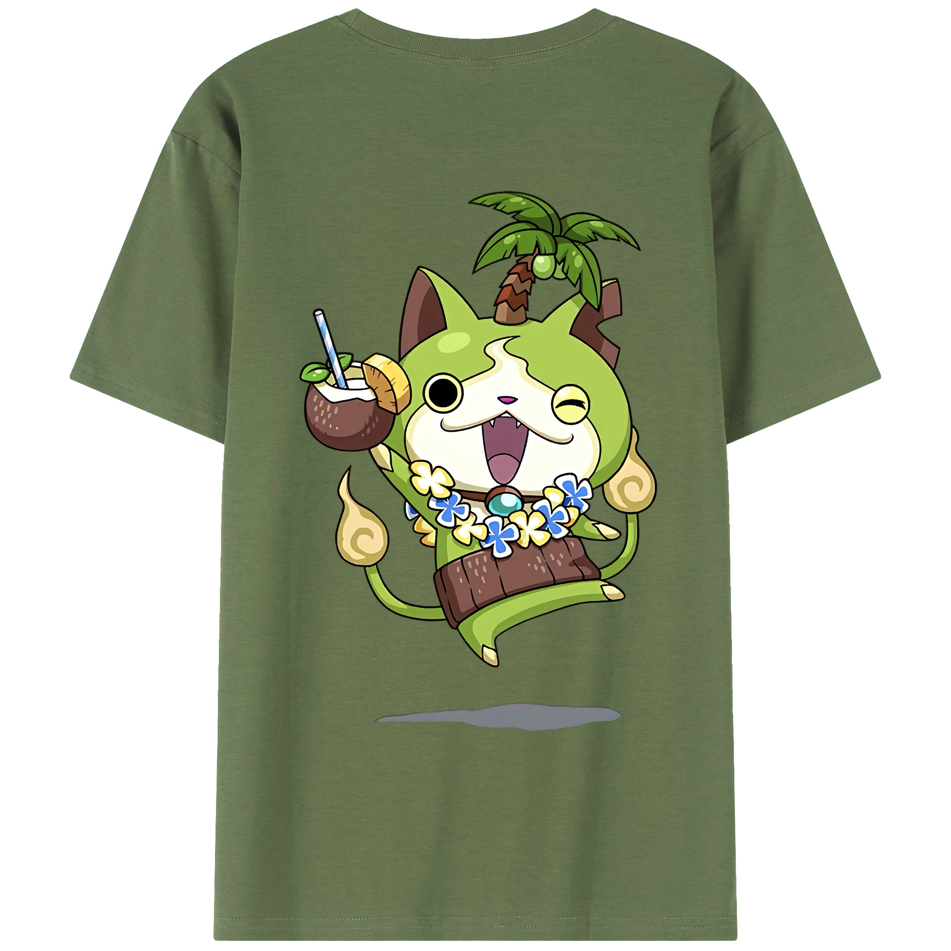 （画像用） 妖怪ウォッチ Yo-kai Watch 綿100％ メンズ半袖Tシャツ（バックプリント） 通気性